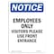 Signmission OSHA Notice Sign, 14" Height, Aluminum, Employees Only Visitors Please Sign, Portrait OS-NS-A-1014-V-12010 - alternate 1